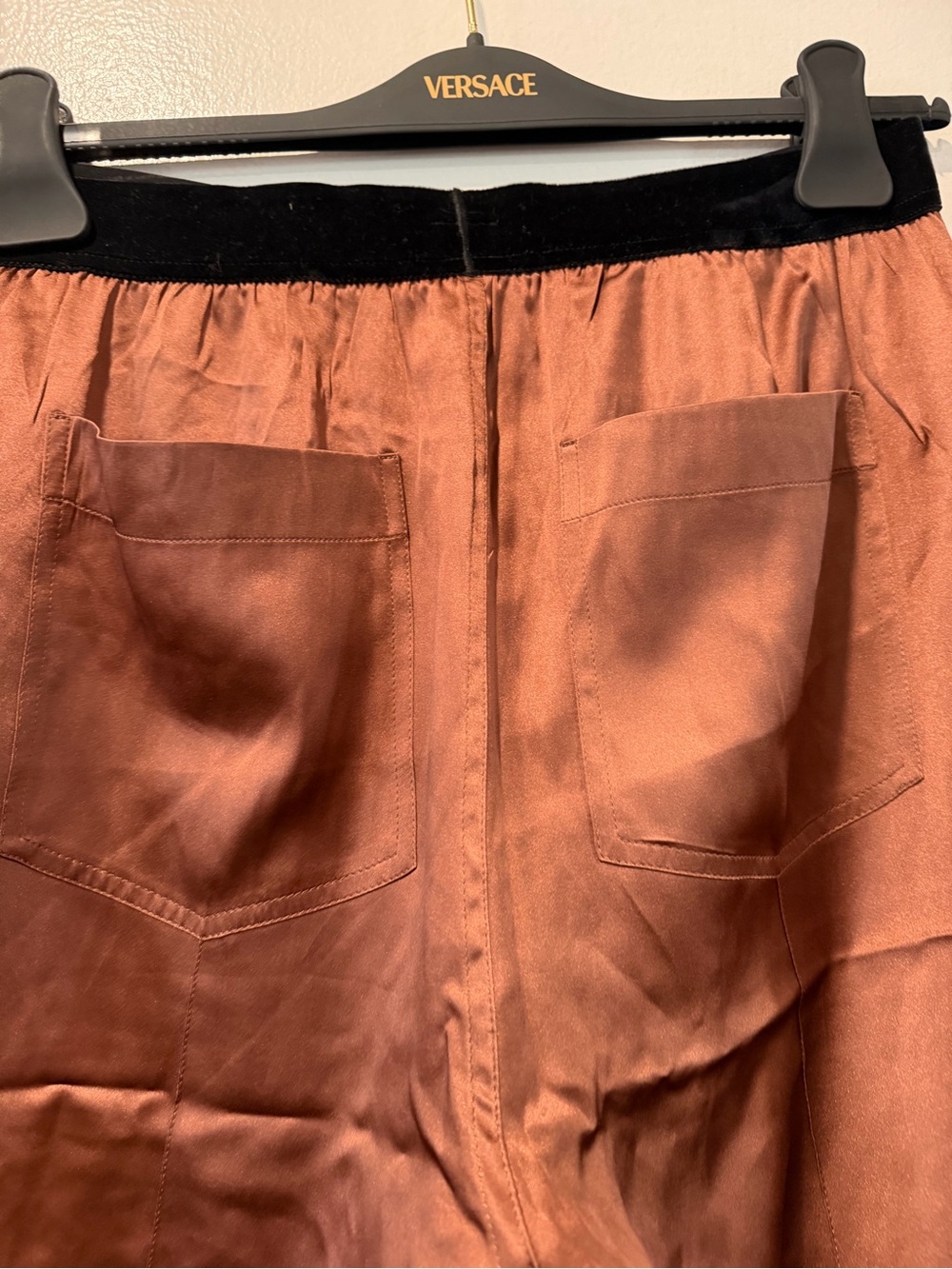 Tom Ford Brown Satin Elastic-Waist Pants - Picture 4 of 7